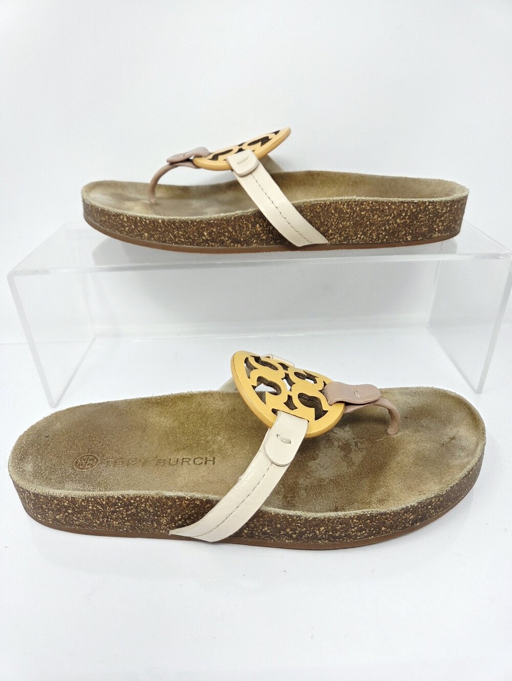 Tory Burch 8 Miller Cloud Orange Tand Slides Slip On Thong Sandals Summer Resort - Picture 2 of 7